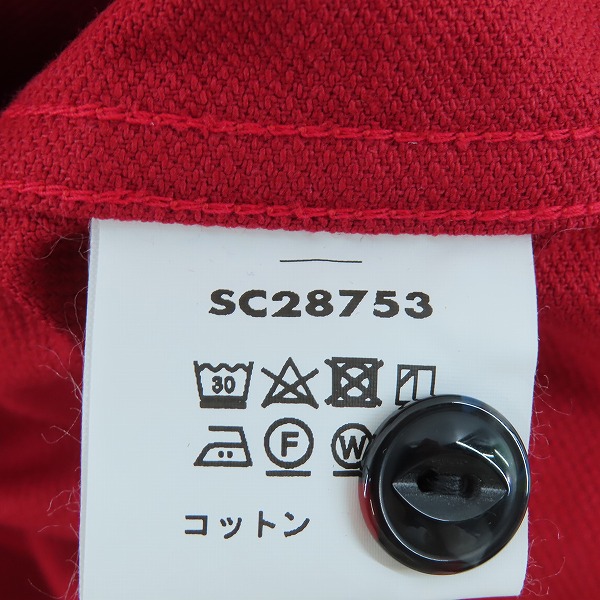 実際に弊社で買取させて頂いた【未使用】 SUGAR CANE/シュガーケーン F.ROMANCE 9.5oz HEAVY TWILL with MARBLE BUTTON/ワークシャツ レッド SC28753/Mの画像 4枚目