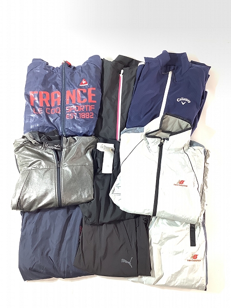 実際に弊社で買取させて頂いた【おまとめ/未使用含む】 アディダス/プーマ/ニューバランス 等 ウィンドブレーカー/パンツ/トレーニングロングレギンス 他