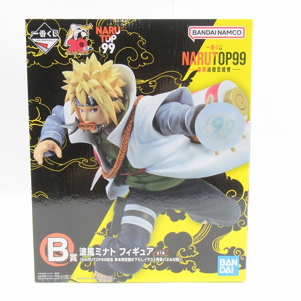 実際に弊社で買取させて頂いた【未開封】一番くじ ナルト NARUTOP99 豪華絢爛忍絵巻 B賞 波風ミナト フィギュア 岸本斉史描き下ろしイラスト背景パネル付属