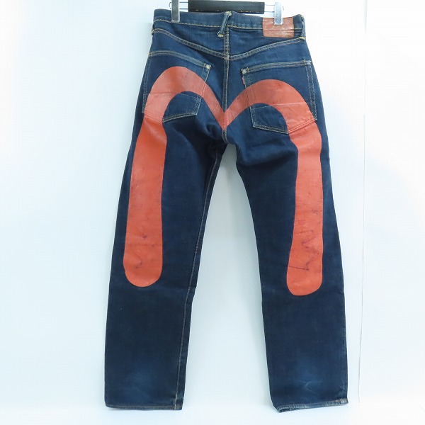 実際に弊社で買取させて頂いたEVISU/エヴィス No2 みかん Lot.2001 大黒ペイント カモメペイント デニムパンツ 30×35