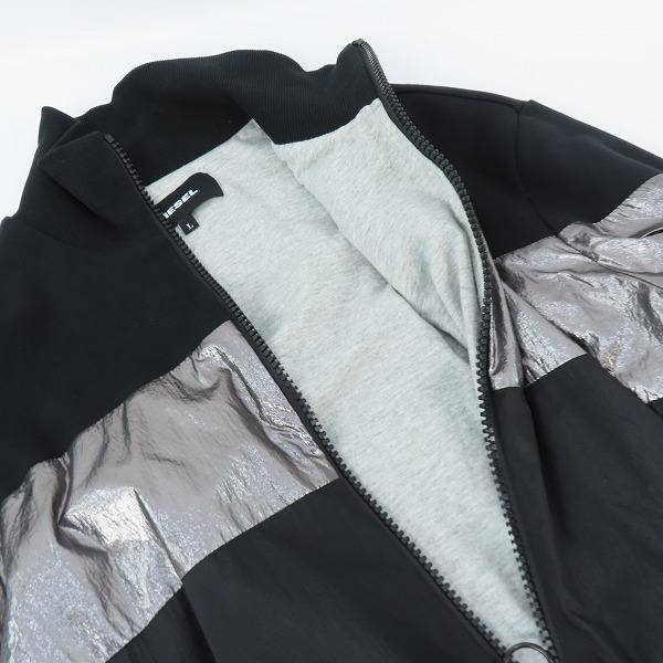 実際に弊社で買取させて頂いたDIESEL/ディーゼル ナイロン/スウェット 切替 ジップアップ ジャケット /Lの画像 6枚目