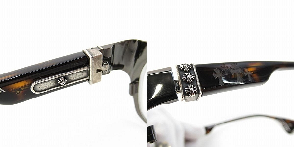 実際に弊社で買取させて頂いたCHROME HEARTS/クロムハーツ DIXON YU-A メガネフレーム アイウェア DB-DTの画像 7枚目