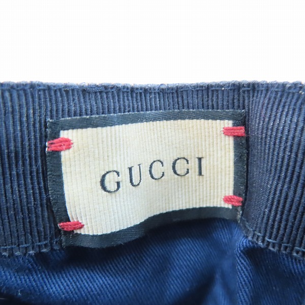 実際に弊社で買取させて頂いたGUCCI/グッチ オリジナルGGキャンバス シェリーライン ベースボールキャップ ベージュ 200035/XLの画像 5枚目