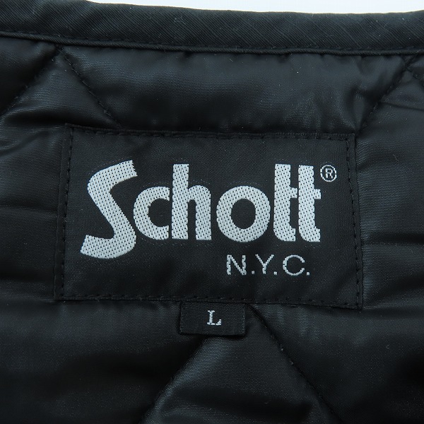 実際に弊社で買取させて頂いたSchott/ショット キルティングベスト 3112080/Lの画像 2枚目