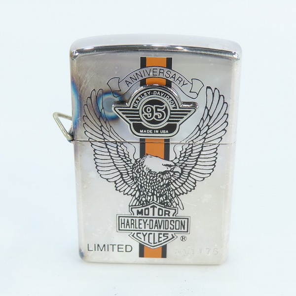 実際に弊社で買取させて頂いたZIPPO/ジッポー HARLEY DAVIDSON/ハーレーダビッドソン 95th Anniversary/95周年シリアル入り イーグル 1997年製