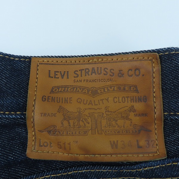 実際に弊社で買取させて頂いた Levi's/リーバイス 511 USA製/アメリカ製/赤耳デニムパンツ 04511-2596 W34L32の画像 2枚目