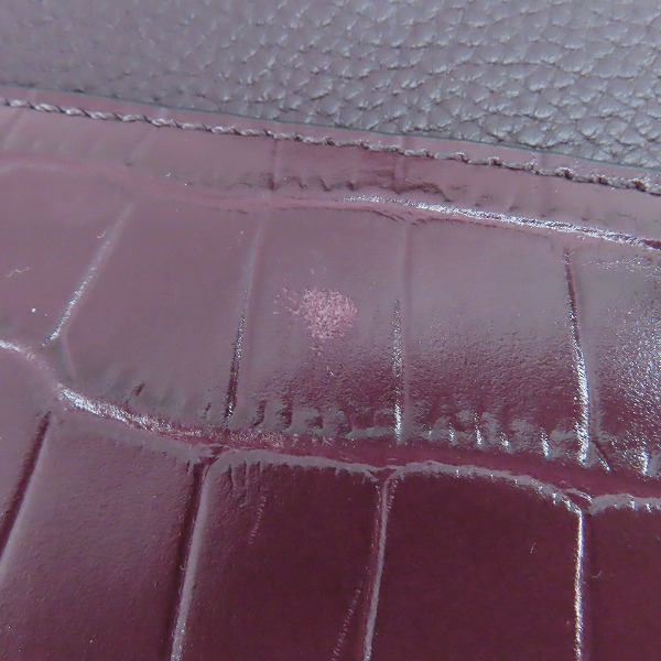 実際に弊社で買取させて頂いたCOLE HAAN/コールハーン ショルダーバッグ レザー クロコダイル型押し 切替/230709の画像 7枚目