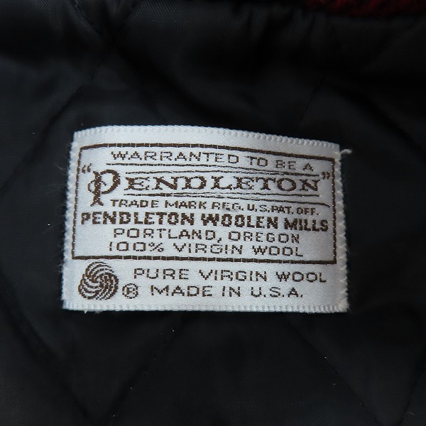 実際に弊社で買取させて頂いたPENDLETON/ペンドルトン 70s USA製 ブロックチェック ジップアップジャケット/Mの画像 2枚目