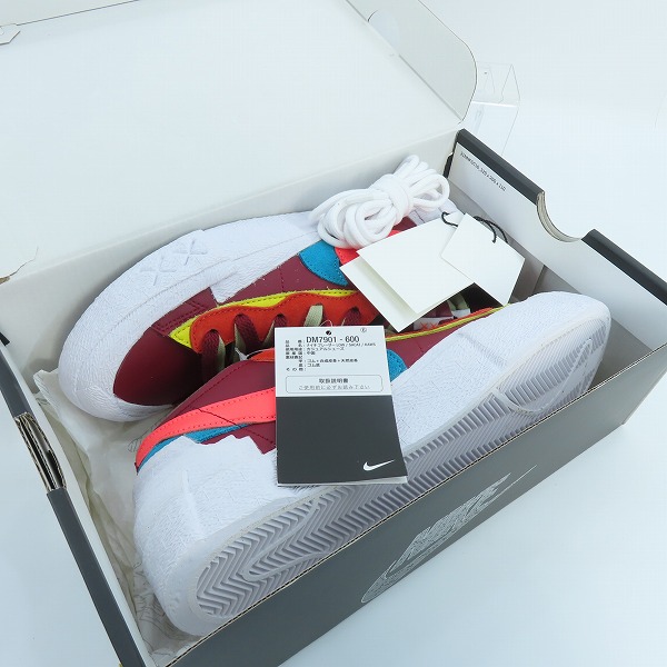 実際に弊社で買取させて頂いた【未使用】NIKE×SACAI×KAWS/ナイキ×サカイ×カウズ BLAZER LOW Team Red ブレーザー DM7901-600 26.5の画像 7枚目