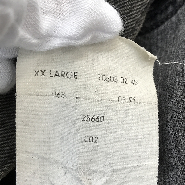 実際に弊社で買取させて頂いたLevi's/リーバイス ユーロリーバイス/チュニジア製/ブラックデニムジャケット/Gジャン 70503-02/XXLの画像 5枚目