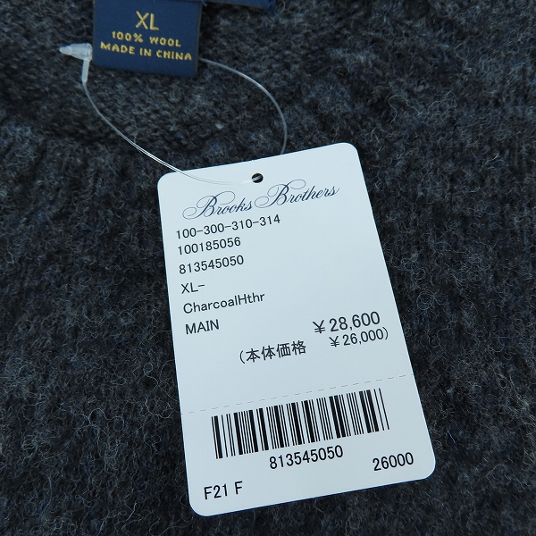 実際に弊社で買取させて頂いた【未使用】Brooks Brothers/ブルックスブラザーズ ウール セーター 100-300-310-314/XLの画像 5枚目
