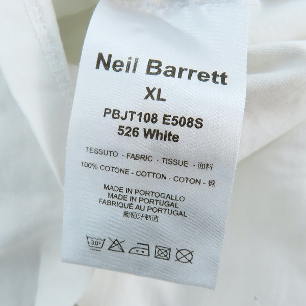 実際に弊社で買取させて頂いたNeil Barrett/ニールバレット 21SS HAWAIIAN FAIR ISLE THUNDERBOLT SHIRT サンダーボルトTシャツ PBJT108 E508S/XLの画像 3枚目