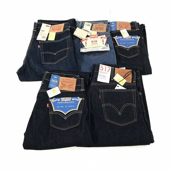 実際に弊社で買取させて頂いた【おまとめ/未使用】LEVIS/リーバイス 517/505/502/616/511 デニムパンツ
