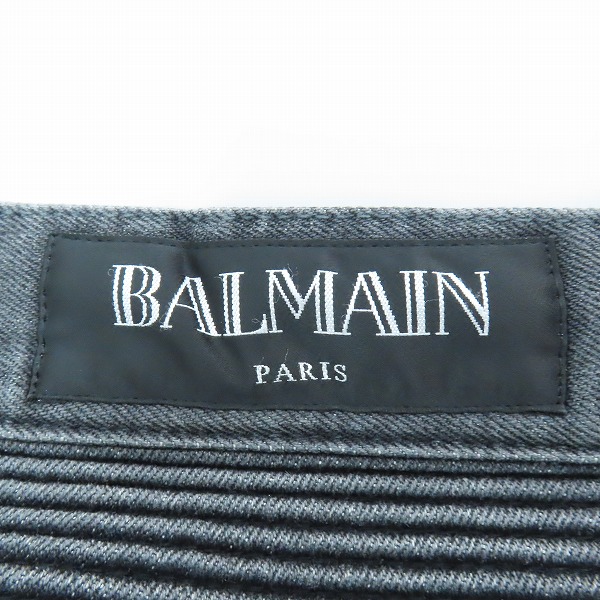 実際に弊社で買取させて頂いたBALMAIN/バルマン 14AW ダメージ加工 バイカーデニム W4HT551B658V/31の画像 2枚目
