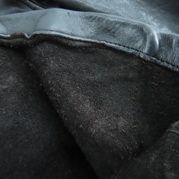 実際に弊社で買取させて頂いたBACKLASH/バックラッシュ イタリアショルダー製品染めM65レザージャケット/1254-09/Mの画像 7枚目
