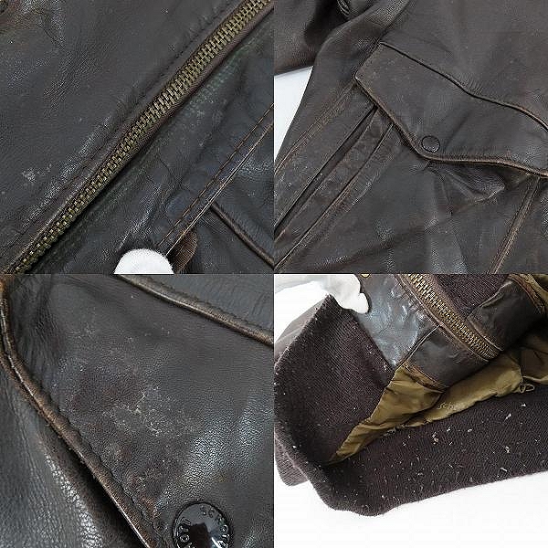 実際に弊社で買取させて頂いた【難有】Schott/ショット 184SM A2 レザーフライトジャケット /48の画像 8枚目