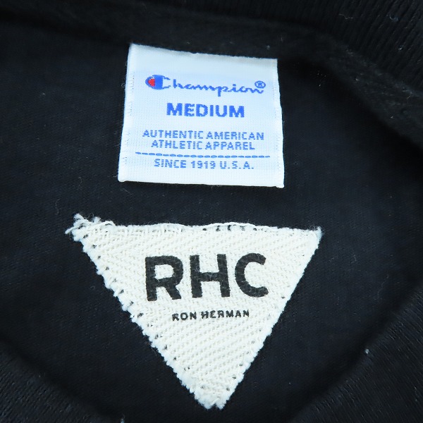 実際に弊社で買取させて頂いたRHC Ron Herman×Champion/ロンハーマン×チャンピオン ロゴ Tシャツ ブラック C3-E118/Mの画像 2枚目