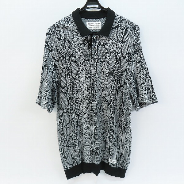 実際に弊社で買取させて頂いたWACKO MARIA/ワコマリア PYTHON KNIT POLO SHIRT/パイソンニットポロシャツ XL