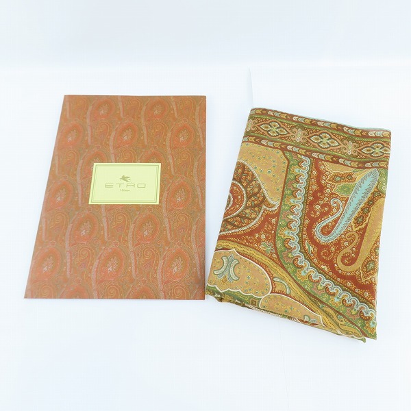 実際に弊社で買取させて頂いたETRO/エトロ ペイズリー柄 シルク混ウールスカーフの画像 4枚目