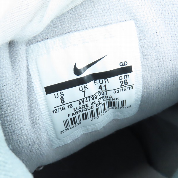 実際に弊社で買取させて頂いたNIKE/ナイキ M2K TEKNO/テクノ Atmosphere Grey Black/アトモスフィア グレイ ブラック AV4789-007/26の画像 5枚目