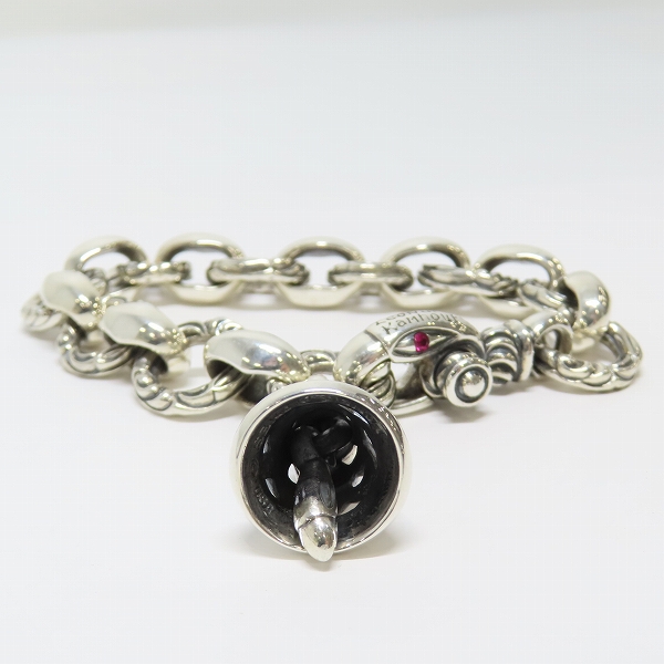 実際に弊社で買取させて頂いた【ギャラ付き/カスタム】LONE ONES/ロンワンズ レナードカムホート刻印 ヘロンブレスレット w/1クレーンベル M 2ルビーの画像 3枚目