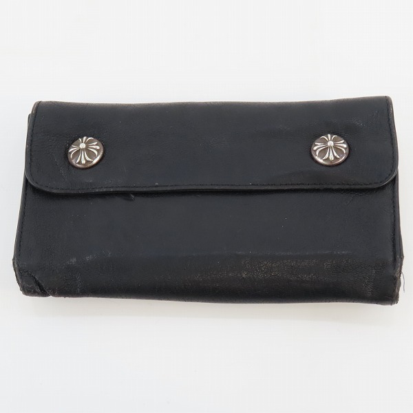 実際に弊社で買取させて頂いたCHROME HEARTS/クロムハーツ WAVE/ウェーブウォレット クロスボタン 財布