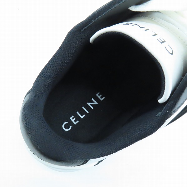 実際に弊社で買取させて頂いたCELINE/セリーヌ TRAINER LOW LACE UP SNEAKER/ロゴプリント レザーローカットスニーカー RM 0213/41の画像 4枚目