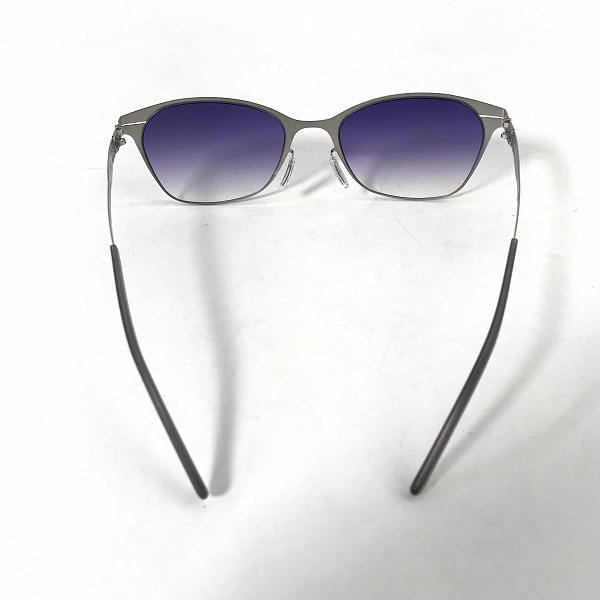 実際に弊社で買取させて頂いたic! berlin/アイシーベルリン Tina H. メガネフレーム アイウェア シルバー×パープルの画像 2枚目