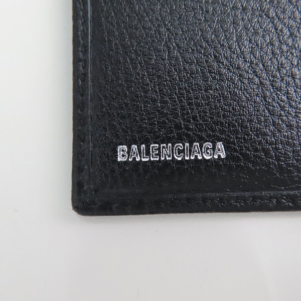 実際に弊社で買取させて頂いた(2)BALENCIAGA×GUCCI/バレンシアガ×グッチ ハッカープロジェクト 総柄 二つ折り財布 ブラック 680430の画像 5枚目
