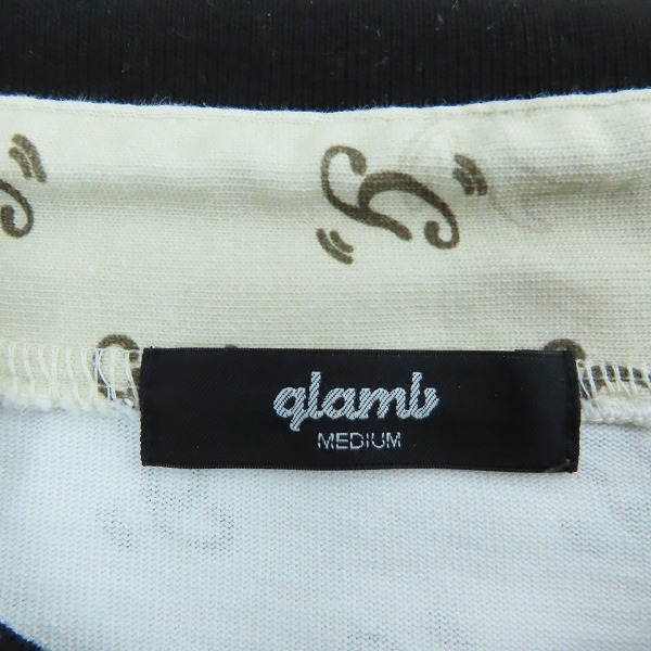 実際に弊社で買取させて頂いたglamb/グラム Monogram Football Cutsew/モノグラムフットボールカットソー 長袖カットソー/ベージュ GB0324/CS10/Mの画像 2枚目