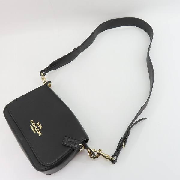 実際に弊社で買取させて頂いたCOACH/コーチ シグネチャーレザーショルダーバッグ ブラック F77979 の画像 2枚目