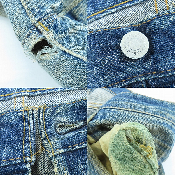 実際に弊社で買取させて頂いた【難有り】LEVI'S/リーバイス ヴィンテージ 501 66前期 ボタン裏刻印6/点々/スモールe ボタンフライ デニムパンツの画像 9枚目