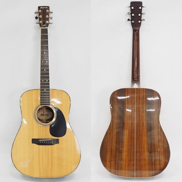 実際に弊社で買取させて頂いた★Morris/モーリス W-28 幌馬車ラベル アコースティックギター/アコギ  ソフトケース付の画像 1枚目