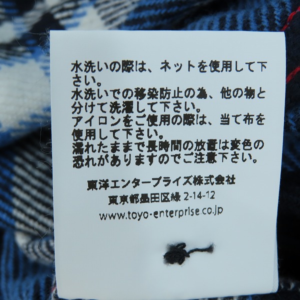 実際に弊社で買取させて頂いた【未使用】 SUGAR CANE/シュガーケーン TWILL CHECK WORK SHIRT/ツイルチェック ワークシャツ/ネルシャツ ブルー SC28740/Lの画像 4枚目