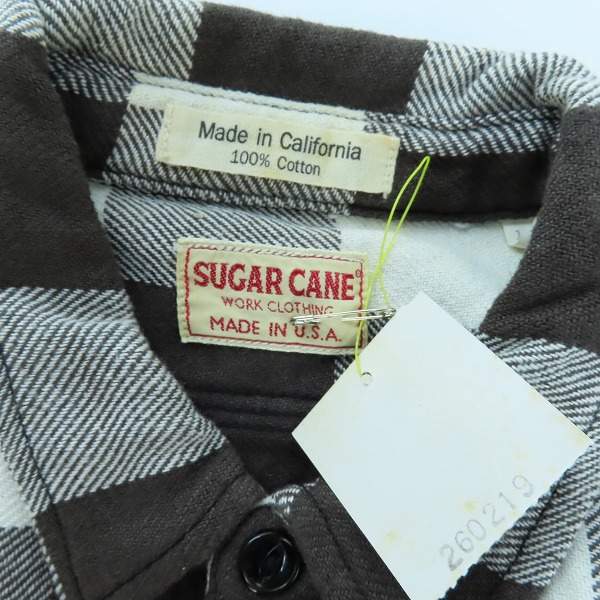 実際に弊社で買取させて頂いたSUGAR CANE/シュガーケーン チェック柄 長袖シャツ ホワイト×チャコールグレー系/Mの画像 2枚目