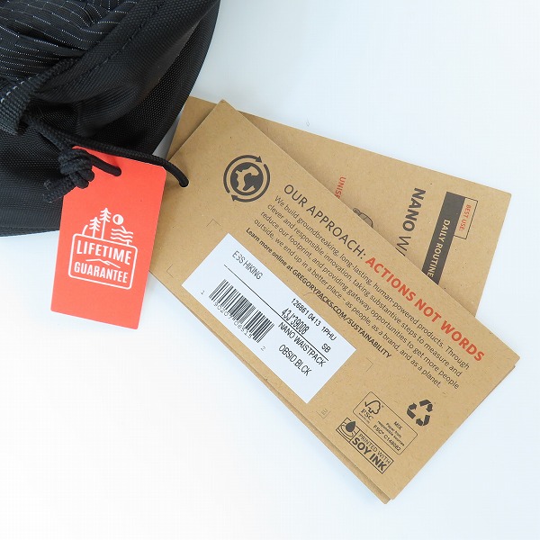 実際に弊社で買取させて頂いた【未使用】GREGORY/グレゴリー ナノ ウエストパック/ボディバッグ オプシディアンブラックの画像 7枚目