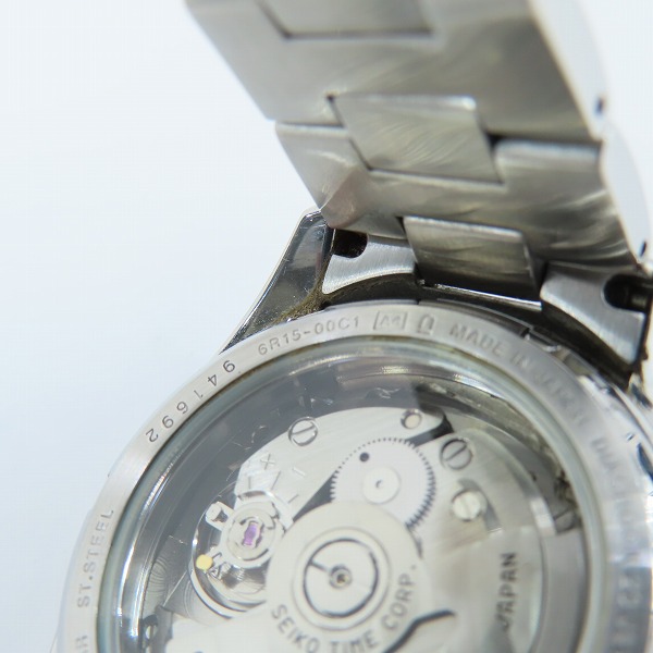 実際に弊社で買取させて頂いたSEIKO/セイコー MECHANICAL/メカニカル 自動巻き 白文字盤 腕時計/ウォッチ 6R15-00C1の画像 6枚目