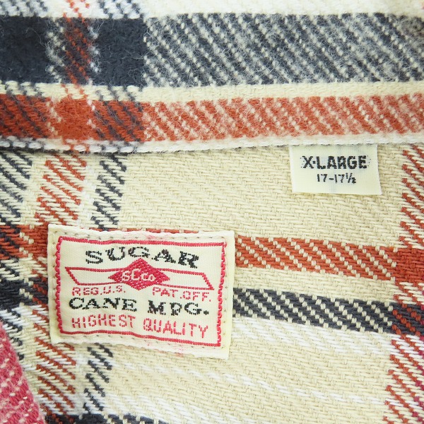 実際に弊社で買取させて頂いた【未使用】 SUGAR CANE/シュガーケーン TWILL CHECK WORK SHIRT/ツイルチェック ワークシャツ オフホワイト SC28235/XLの画像 2枚目