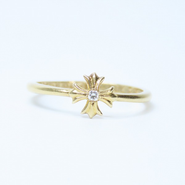 実際に弊社で買取させて頂いたCHROME HEARTS/クロムハーツ 22K バブルガムリング ｗ/CHプラス w/1ダイヤ 11.5号の画像 1枚目