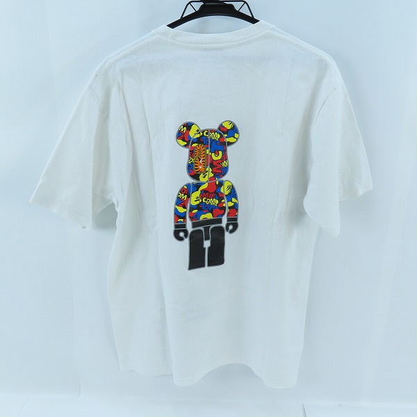 実際に弊社で買取させて頂いたBE@RBRICK×A BATHING APE/ベアブリック×アベイシングエイプ プリントカットソー/Tシャツ ホワイト Lの画像 1枚目