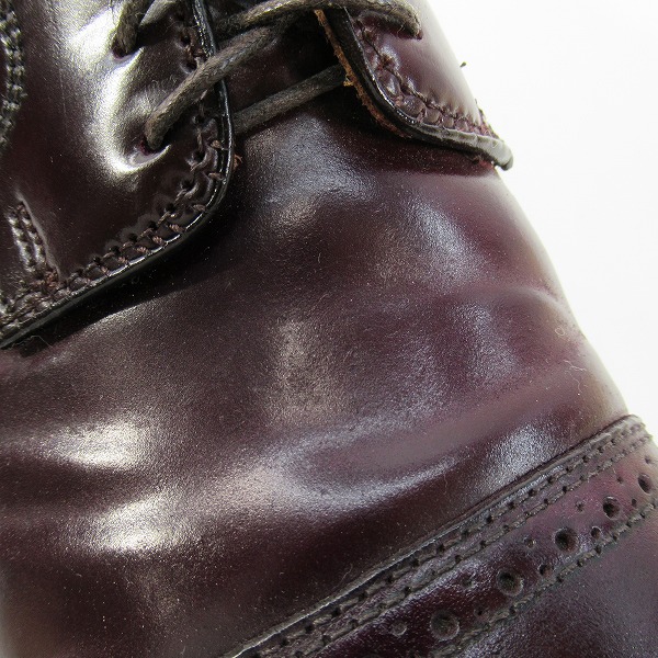 実際に弊社で買取させて頂いたALDEN/オールデン コードバン パンチドゥキャップトゥ レザー シューズ 56201/7.5Dの画像 6枚目