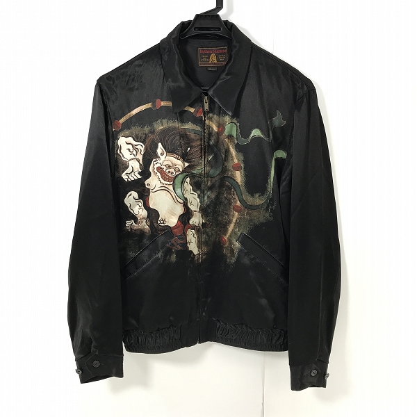 実際に弊社で買取させて頂いたHYSTERIC GLAMOUR/ヒステリックグラマー 風神雷神柄 レーヨン ジャケット 02201AB10/M
