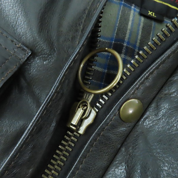 実際に弊社で買取させて頂いたBelstaff/ベルスタッフ 牛革 レザー PANTHER/パンサー ライダースジャケット/XLの画像 6枚目