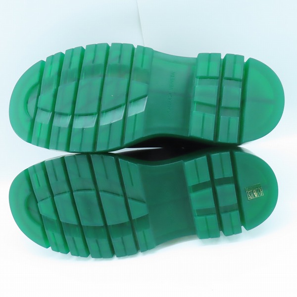 実際に弊社で買取させて頂いたBOTTEGA VENETA/ボッテガヴェネタ タイヤアンクル サイドゴア チェルシーブーツ ブラック×グリーン/45の画像 2枚目