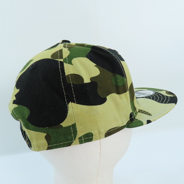 実際に弊社で買取させて頂いたBAPE×NEW ERA/アベイシングエイプ×ニューエラ カモフラ柄 9FIFTY スナップバック ベースボールキャップ Fの画像 3枚目