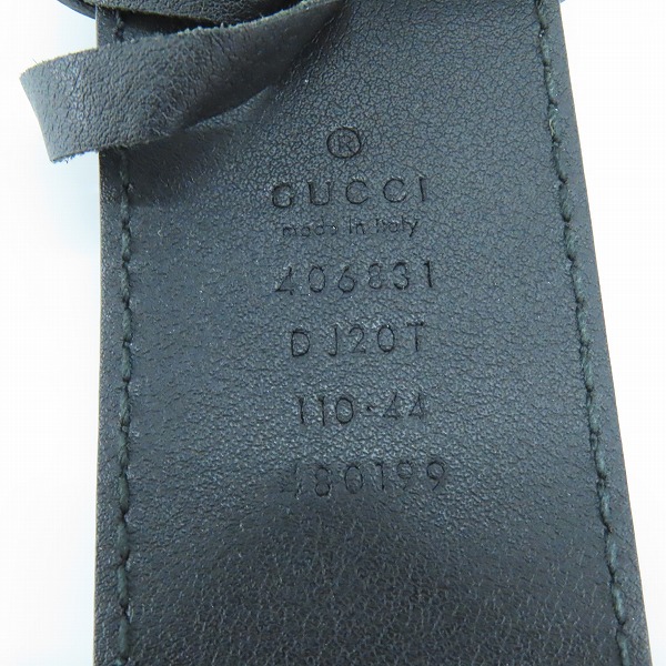 実際に弊社で買取させて頂いたGUCCI/グッチ GG/ダブルGバックル レザーベルト ブラック 406831 DJ20T/110 44の画像 3枚目