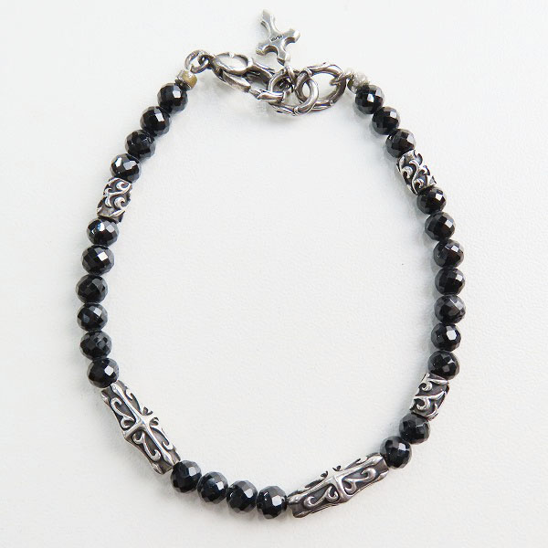 実際に弊社で買取させて頂いた【ギャラ付】Bloody Mary/ブラッディマリー クロス ブラックスピネル ブレスレットの画像 1枚目