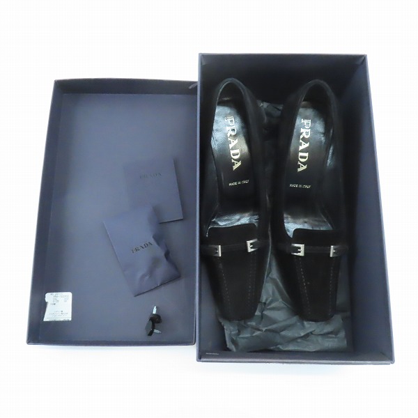 実際に弊社で買取させて頂いたPRADA/プラダ パンプス ブラック 36の画像 7枚目