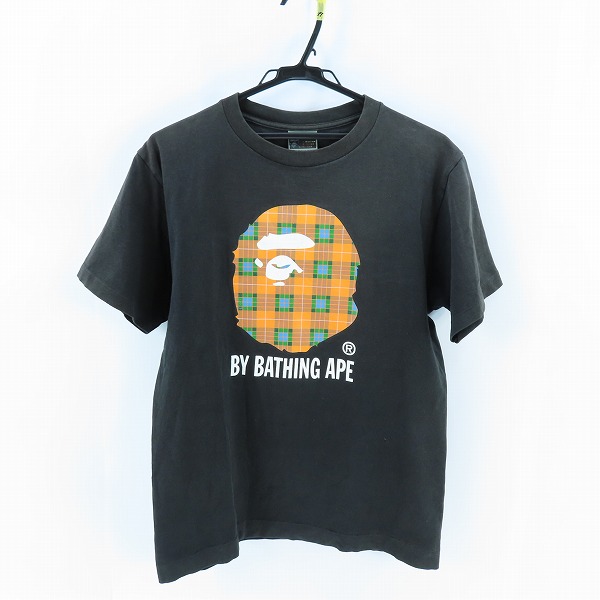 実際に弊社で買取させて頂いたA BATHING APE/アベイシングエイプ タータンチェック 猿顔プリント Tシャツ/Ｍ