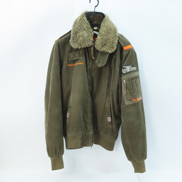 実際に弊社で買取させて頂いたDIESEL/ディーゼル 55DSL/フィフティーファイブディーエスエル 襟ボア コーデュロイ ミリタリー ジャケット/S